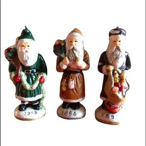 German Old World Santa Claus Vintage candle Lot 3